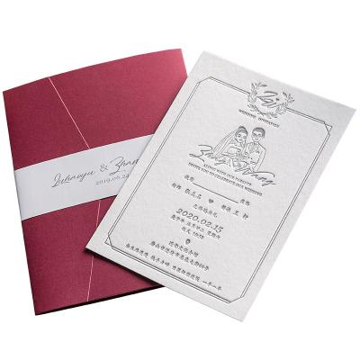 China paper & Custom Cardboard Wedding Invitations Letter Greeting Cards Thank You Card With Envelopes Guests Convites Casamento for sale