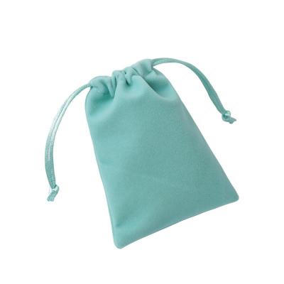 China Recyclable Custom Logo Jewelry Gift Packaging Bag Velvet Pouch Small Large Drawstring Ring Bag for sale