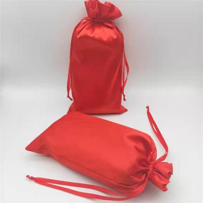 China Recyclable Custom Drawstring Pouch Recyclable Custom Drawstring Underwear Lingerie Dust Soft Satin Hair Bag for sale