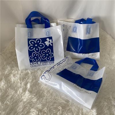 China BIODEGRADABLE Biodegradable Custom Printed Logo Clothes Shopping Poly Pe Plastic Shopping Bag With Handle for sale