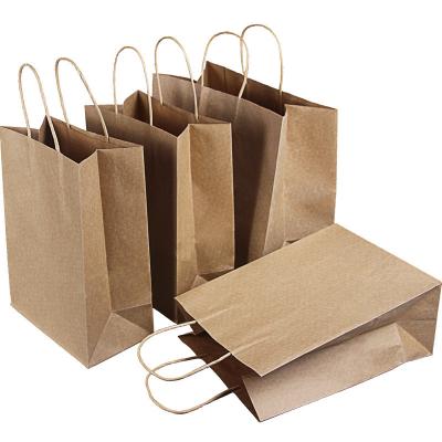 China Recycled materials custom logo design kraft paper bag shopping bag recyclable gift bag with handles for sale