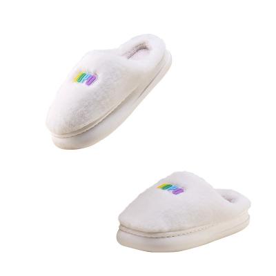 China Cushioning Ladies fashion Fur Slides Slippers with Fluffy House Indoor Home women's Winter furry Slippers Plush Slipper Socks for sale