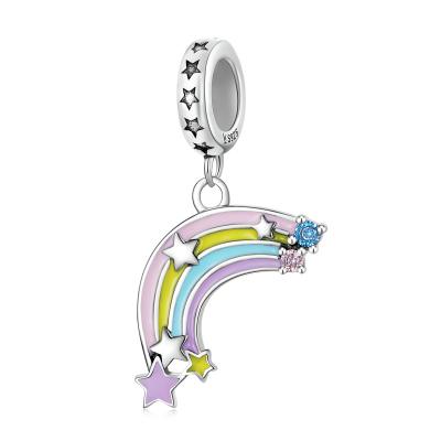 China Wholesale Cute New Style Colorful 925 Sterling Silver Rainbow With Zircon Pendant Jewelry for sale