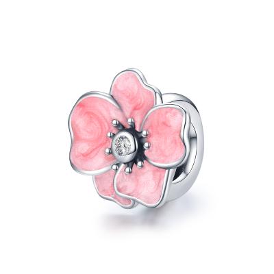 China Cute New Arrival Sterling Silver Flower Charms DIY Jewelry For Bracelets 2021 for sale