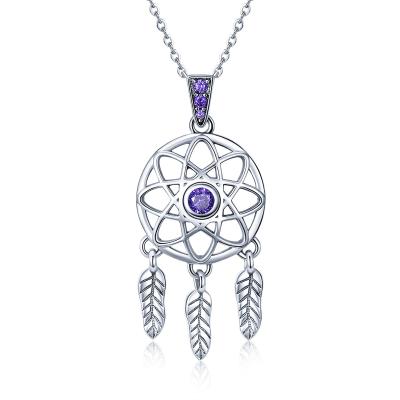 China New Arrival Lovely Women Cute Dreamcatcher Chain 925 Sterling Silver Necklaces for sale