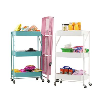 China Most popular storage design high strength multifunctional kitchen storage foldable cart for sale