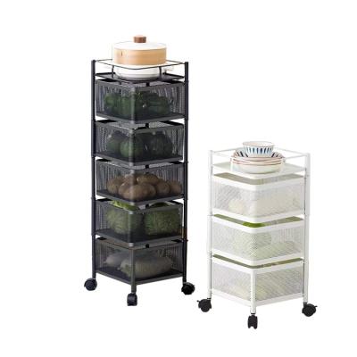 China Sustainable Removable Rotating Storage Racks Adjust Fruit And Vegetable Storage Rack With Wheels for sale