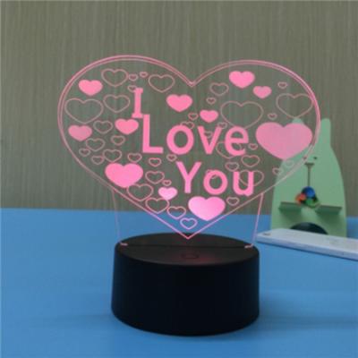 China Minimalist RGB Multi Colors Changing Remote Control Acrylic 3D Plate Customized LED Night Light for sale