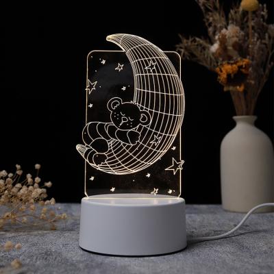 China Hot Selling Minimalist Customized DIY Creative Multi Color 3D Acrylic LED Night Light for sale