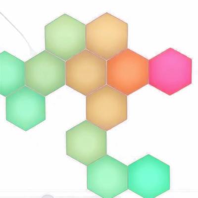 China Minimalist Drop Shipping 16 Million Color Wifi Sync With Mucis Quantum Hexagonal Wall Lamp for sale