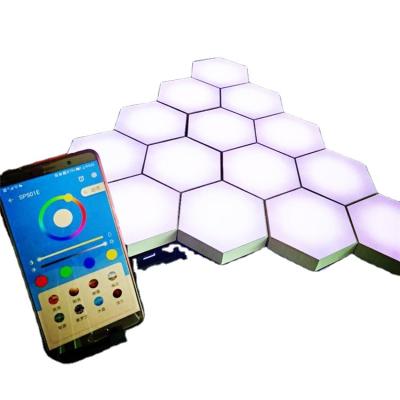 China Minimalist Creative DIY Wifi And Voice Control RGBCW Hexagon Box Quantum Led Light for sale