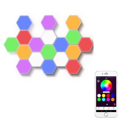 China Modern Wifi Quantum LED Hexagon Lamps And Music Sync Remote Control Smart Honeycomb for sale