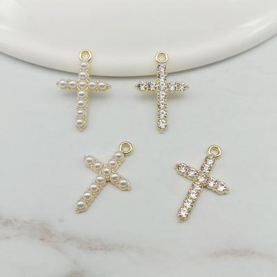 China Baby CLASSIC Cross Rhinestone DIY Crystal Bead Charms Pendant For Baby Pins for sale