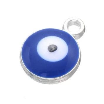 China DIY CLASSIC Cute 10mm Mixed Color Round Eye Islam Baby Charms Enamel Double Side Eye Pendant Charm For Baby Pin for sale