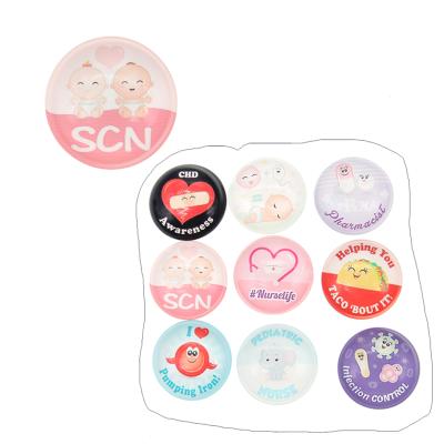 China Printed Image Medical Wholesale Glass Flat Back For Nurse Medical DIY Badge Reel for sale