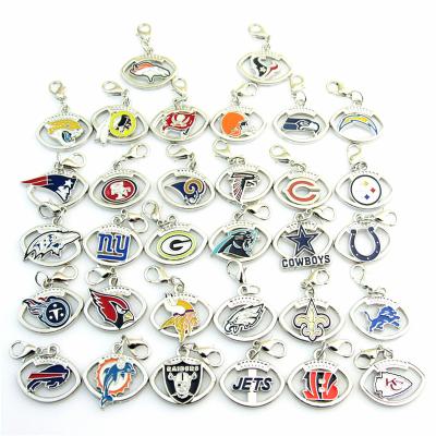 China New Custom 32 Designs Rhinestone Heart CLASSIC American Football Pendant Charms for sale