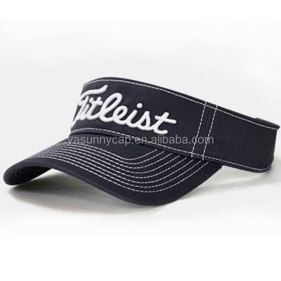 China Good Quality Custom Embroidery Visor Cotton 3D Visor For Golf for sale