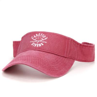 China High Quality Printed Visor Factory Custom Washed Cotton Visor Hat for sale