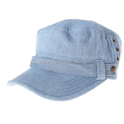 China Factory Fashionable Custom Made Good Quality Denim Military Hats for sale