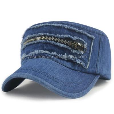 China Fashion Factory Customize Most Fashionable Denim Army Hats for sale