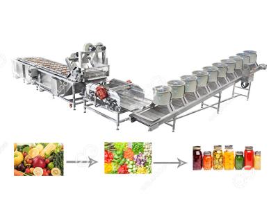 China Obst- und GemüseReinigungslufttrocknenund Schneidemaschine-Fertigungsstraße für das Einmachen zu verkaufen