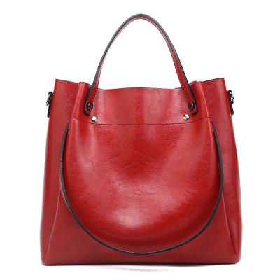 China Vintage Portable Tote Bags for Famous Large Women Shoulder Bag Women's Handbags Oil Wax Leather Bag for sale