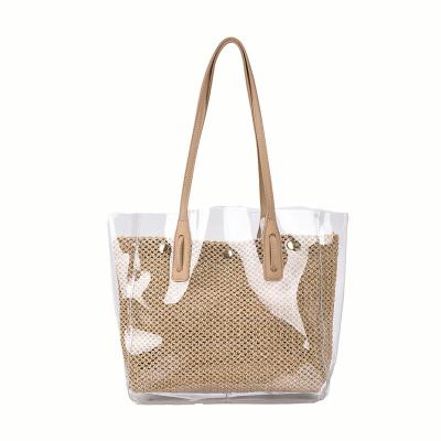 China Other Fashion Clear PVC Purse Bags For Women See Through Plastic Bag To Work Waterproof Transparent Handbags for sale