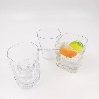 China Eco-friendly 331ml 275ml 215ml Recyclable Split Patterns Clear Drinking Glasses KitchenwareWine Glasswear for sale