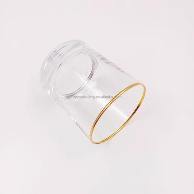 China Eco-friendly Recyclable Luxurious Gold Rim Simple Clear Drinking Glasswear With Different Shape for sale