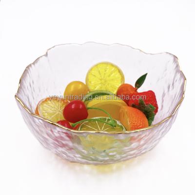 China Viable high quality irregular shape simple design glass fruit salad bowl for home use for sale