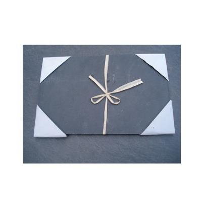 China 40x30cm 30x20cm Custom Slate Sustainable Place Mat And Coaster With Raffia Rope for sale