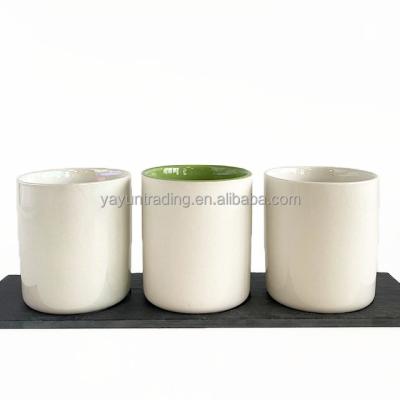 China Cheap Price Eco - Friendly Custom Design Round Bottom Ceramic Candle Jar With Lid for sale