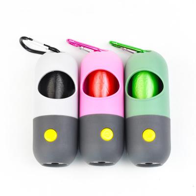 China Sustainable Multifunction Dog Poop Bag LED Dispenser With Led Light for sale