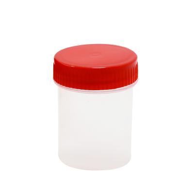 China Labware 30ML Sterile Screw Cup Leak Proof Urine Sample Cup for sale