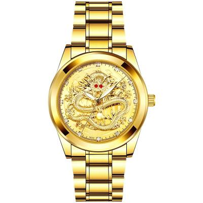 China Luxury Gold Dragon Business Fashion Watch Men High Quality Quartz Watch Mens Watches Top Brand Casual Waterproof Stainless Steel for sale