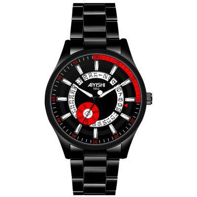 China Unique Design Men's Stainless Steel Quartz Analog Fashion Business Luxury Waterproof High-end Skeleton Watches Men Wrist For Men for sale