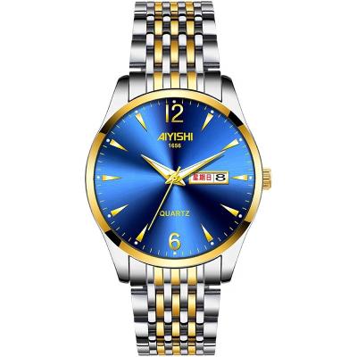 China Roma Style Stainless Steel Luxury Men's Watches Luminous Waterproof Business Men's Wrist Day/Date With Custom Logo AIYISHI1656 for sale