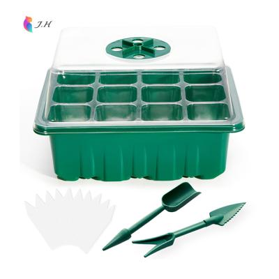 China 2021 JYJH Garden PET Plant 12 Hole Moisture Adjustable Seed Germination Box Nursery Seedling Seedling Plant Pots Newly for sale