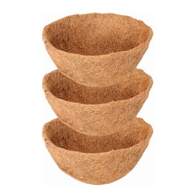 China Amazon Hot Selling Eco-friendly Jiangsu Modern 12 Inch Large Capacity Round Coir Coconut Coir Chaozhou Garden Accessories Flower Hanging Pot for sale