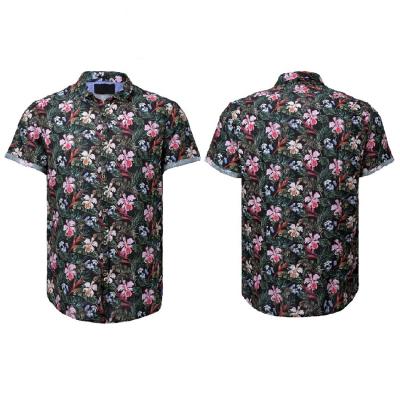 China Custom Anti-Wrinkle OEM Casual Men's Hawaiian Short Sleeve Floral Print Shirt Digital Print Shirt For Men for sale