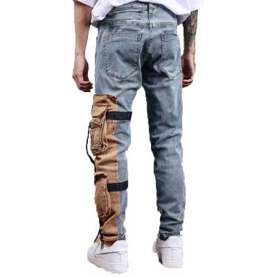 China Factory Customized Fashion High Street Service Cargo Breathable Denim Mens Scratch Jeans for sale