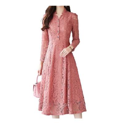 China Anti-Static Custom Woman Clothes 2021 Trending Long Sleeve Midi Summer Lace Dresses xxxl for sale