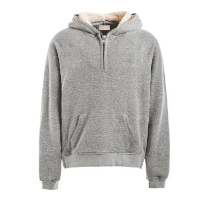 China Fashion Breathable High Quality Winter OEM Manufacturer Half Zipper Sherpa Fleece Hoodie Men for sale