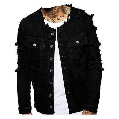 China New fashion men's classic outdoor motorcycle clothing custom made QUICK DRY vintage ripped plus size denim jackets for sale