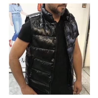 China New Fashion Wholesale Custom Oem Winter Manufacturer Anti-wrinkle Bright White Men's Vest Duck Down Thick Puff Jacket for sale