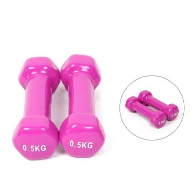 China Colorful Neoprene Dumbbell Home Use 4kg Vinyl Hexagon Bodybuilding Women Use for sale