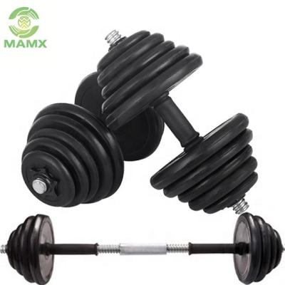 China Rubber Coated Adjustable Dumbbell Weightlifting Gym Equipment Factory Supply Rubber Covered Dumbbell for sale