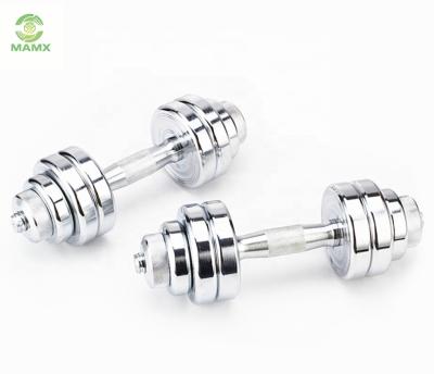 China Bodybuilding Fitness Equipment Chrome Rotating Gym Equipment Adjustable Dumbbells Product Silver New Sliver Trading Company for sale