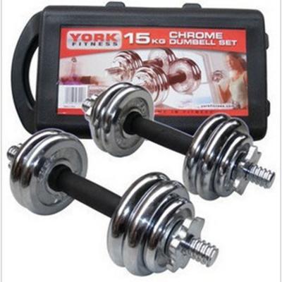 China Rustproof and durable to use bodybuilding adjustable cast iron chrome rotating dumbbell set with carrying box for sale