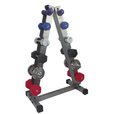 China 50x50MM Tube A Type Dumbbell Set Rack 5 Pairs Bodybuilding Commercial Dumbbell Steel Rack Dumbbell Rack for sale